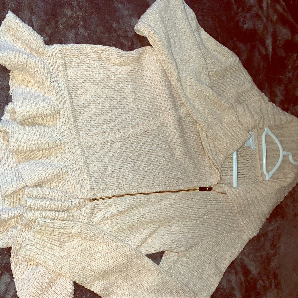 Peplum style Zip up Sweater